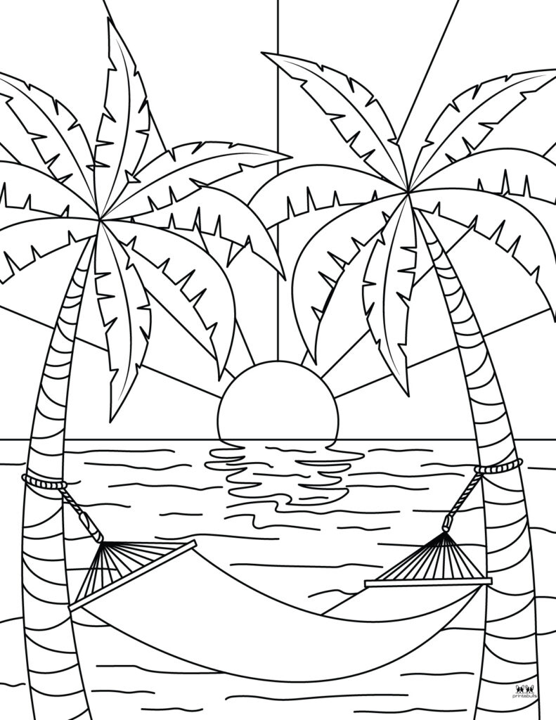 Beach Coloring Pages - 25 Free Pages | Printabulls within Free Printable Beach Coloring Pages