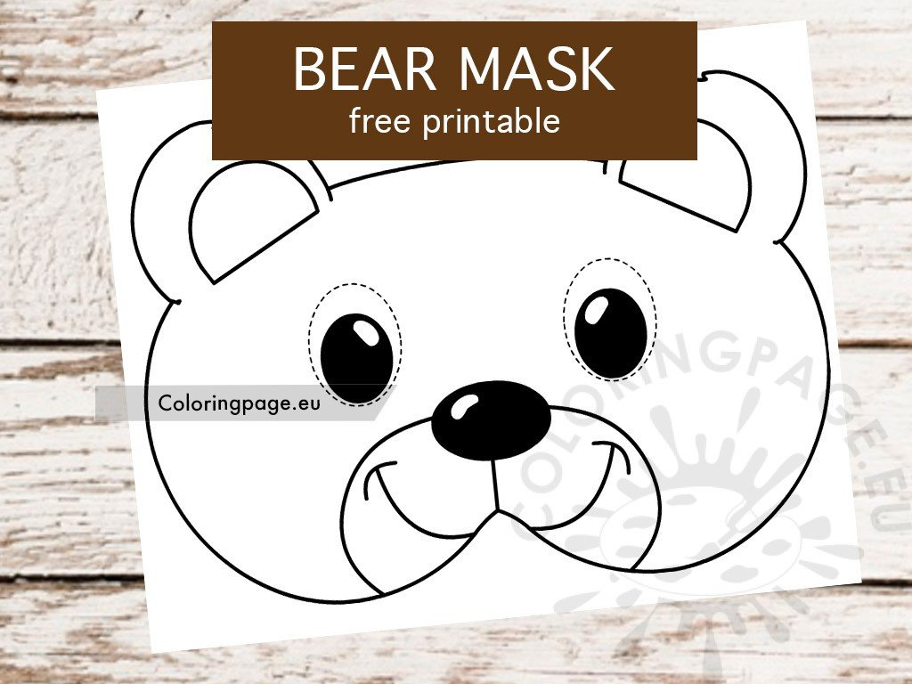 Bear Mask Template | Coloring Page inside Free Printable Bear Mask