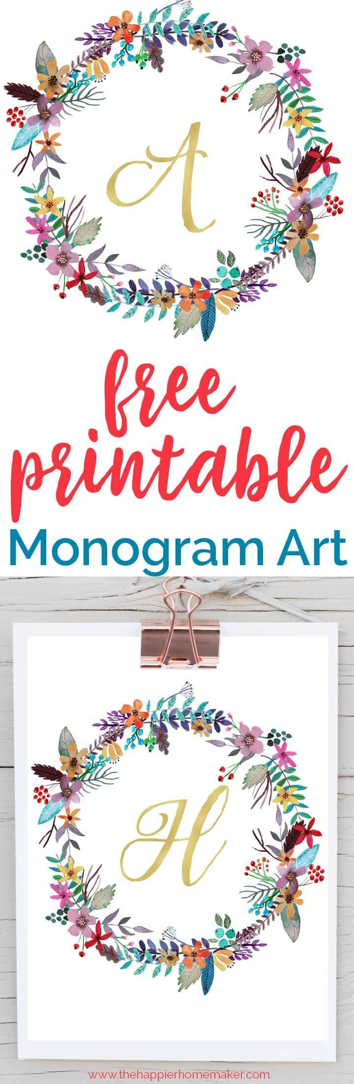 Beautiful Free Printable Monogram Art For Your Home-These Would Be with regard to Free Printable Monogram Initials