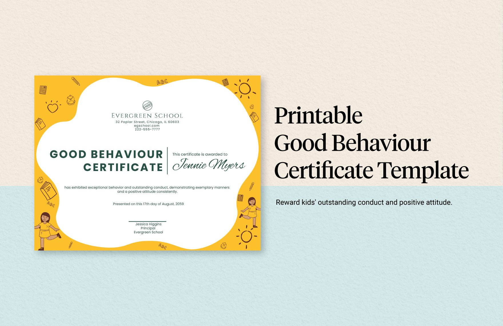 Behavior Template In Pdf - Free Download | Template throughout Good Behaviour Certificates Free Printable