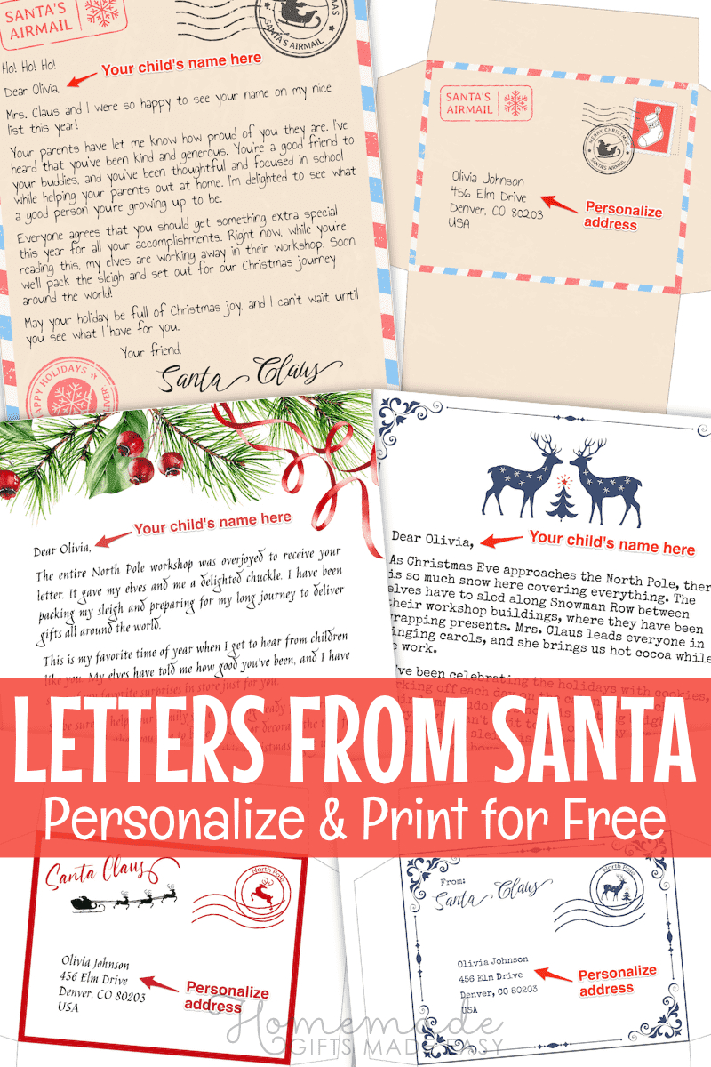 Best Free Printable Letter From Santa Templates inside Free Personalized Printable Letters From Santa Claus