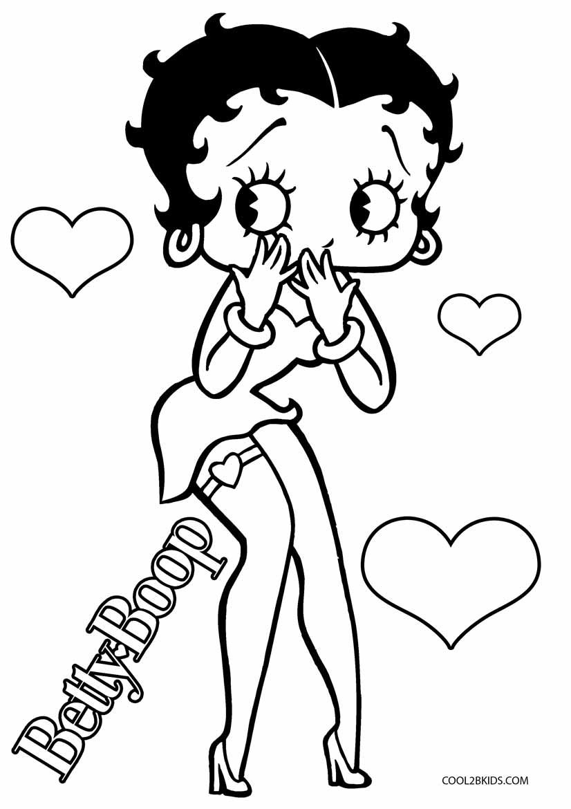 Betty Boop Coloring Pages - Free Printable For Kids with regard to Free Printable Betty Boop