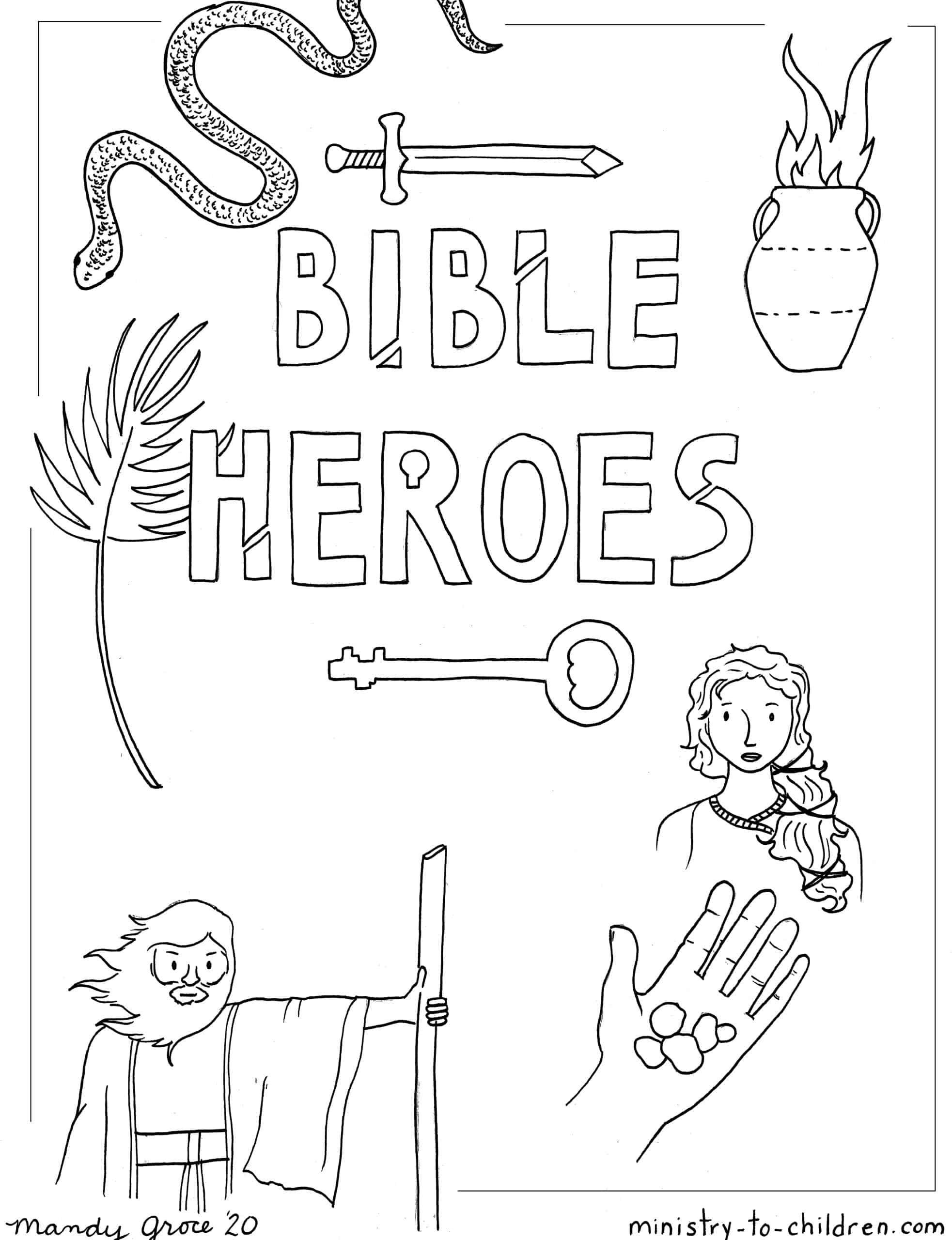 Bible Heroes Coloring Page - Ministry-To-Children regarding Free Printable Bible Characters Coloring Pages
