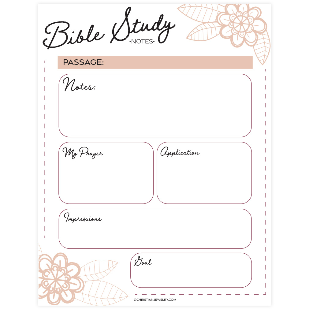 Bible Study Page - Flowers | Free Christian Printables intended for Free Printable Bible Lessons For Women