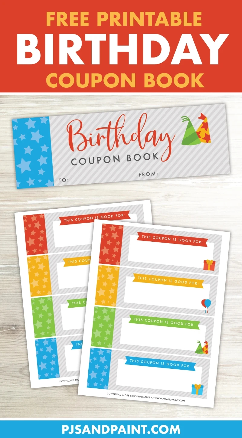 Birthday Coupon Book - Free Printable Gift - Pjs And Paint regarding Free Printable Blank Birthday Coupons