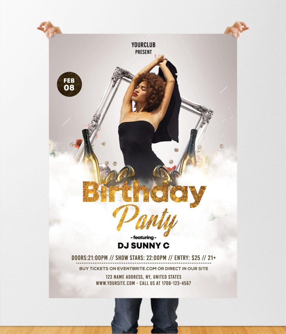 Birthday Party Free Psd Flyer Template - Psdflyer inside Free Printable Birthday Party Flyers