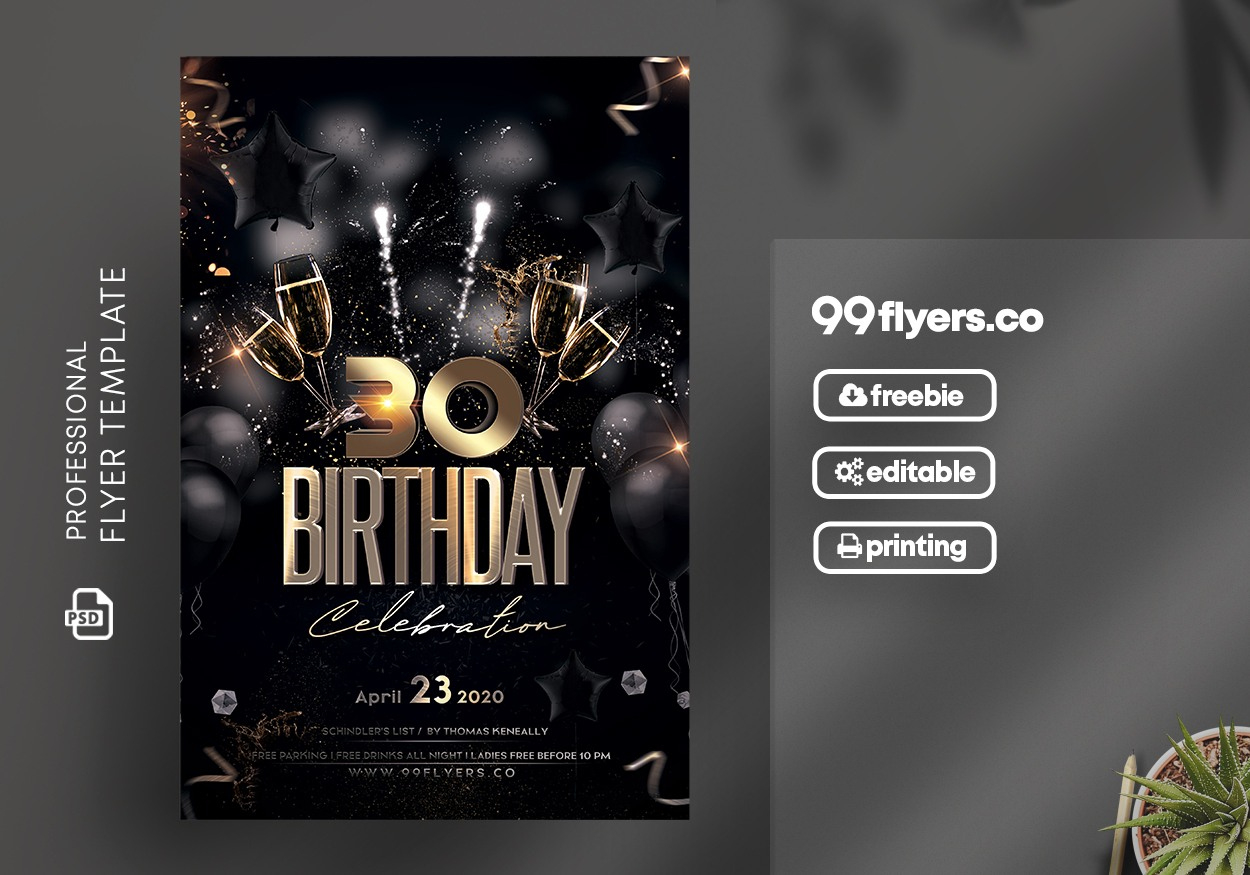 Birthday Party Psd Flyer Template - 99Flyers regarding Free Printable Birthday Party Flyers