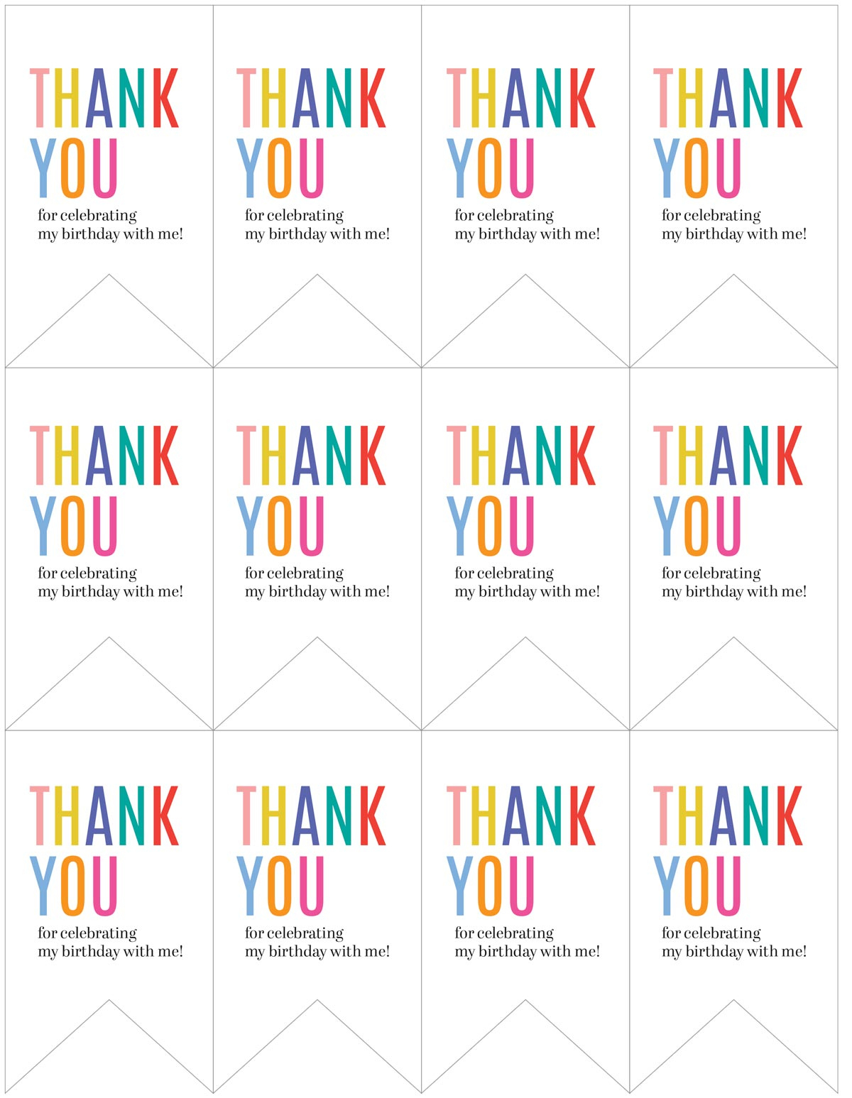 Birthday Thank You Tags | Skip To My Lou within Free Printable Thank You for Coming to My Party Tags