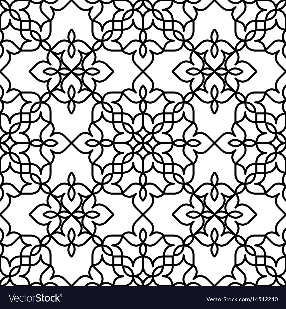 Black And White Moroccan Pattern Royalty Free Vector Image regarding Free Printable Moroccan Pattern