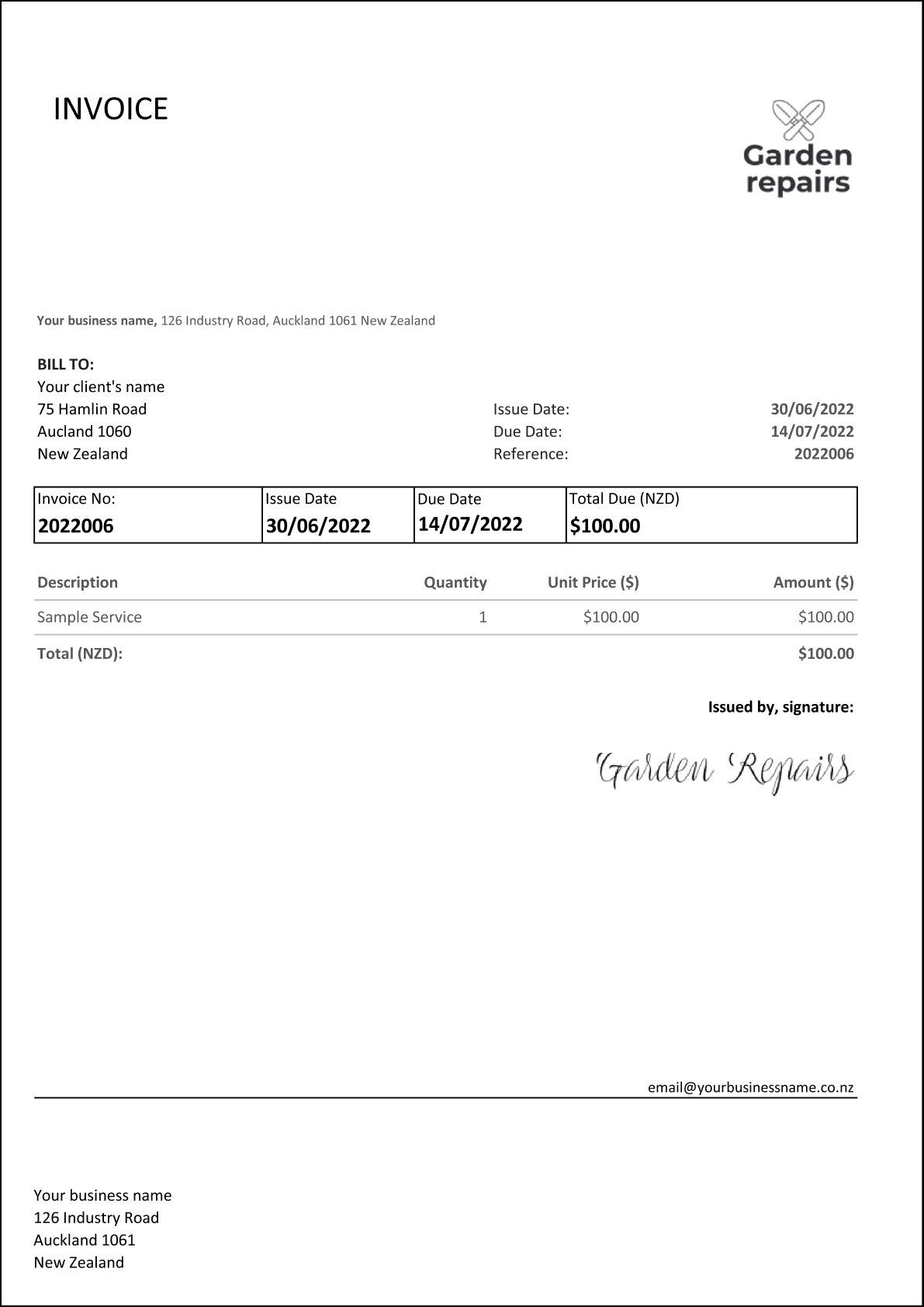 Blank Invoice Template - Free Download | Billdu with Free Printable Blank Invoice