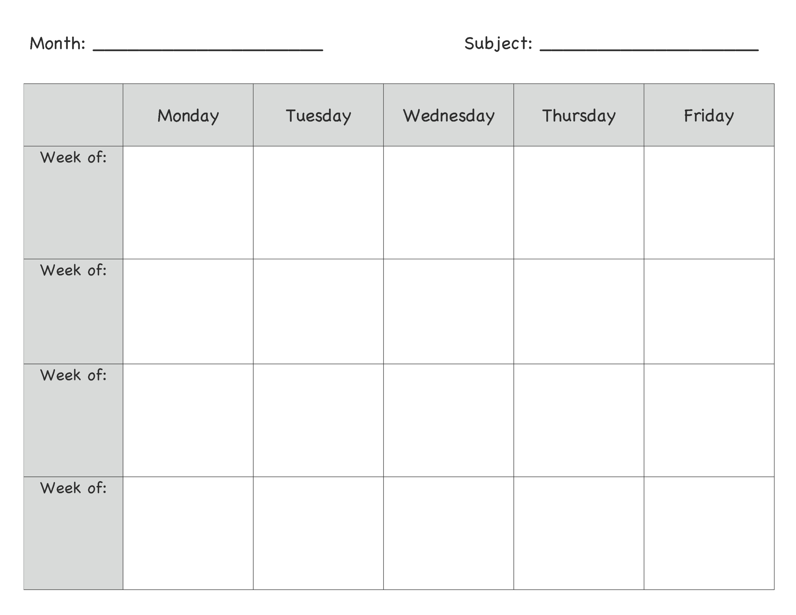 Blank Lesson Plan Template pertaining to Free Printable Lesson Plan Template Blank