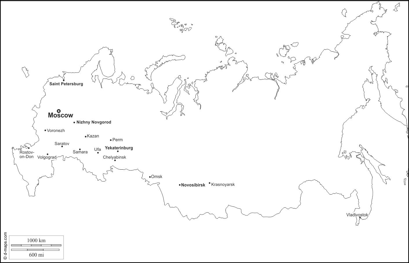 Blank Map Of Russia: Outline Map And Vector Map Of Russia throughout Free Printable Map of Russia