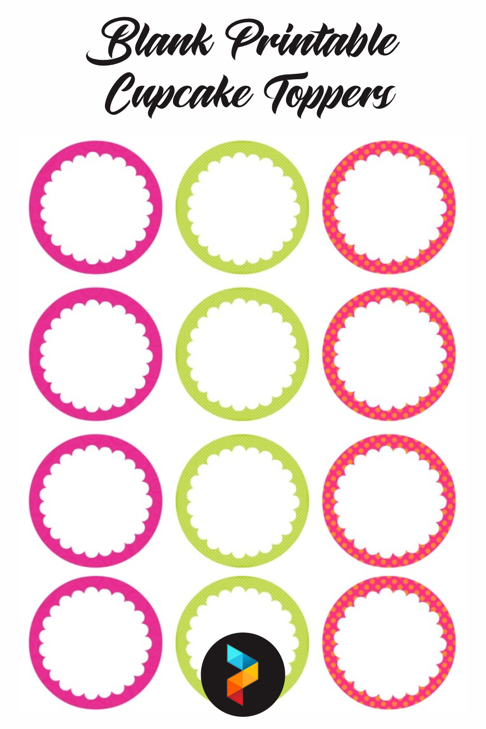 Blank Printable Cupcake Toppers pertaining to Cupcake Topper Templates Free Printable