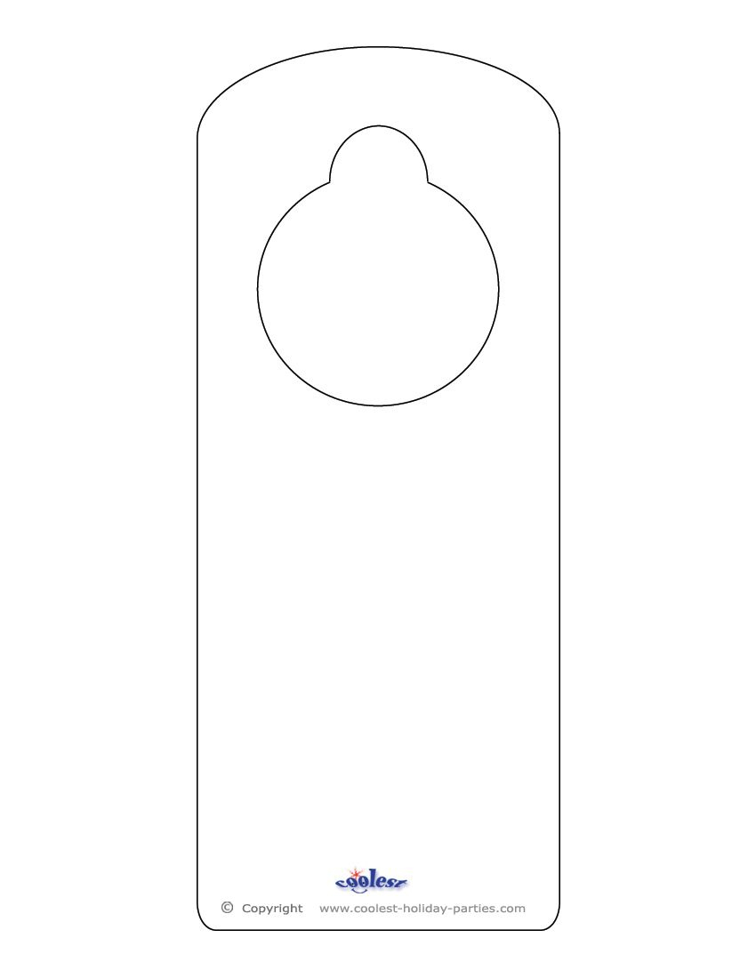 Blank Printable Doorknob Hanger Template | Door Hanger Template with Free Printable Door Knob Hanger Template