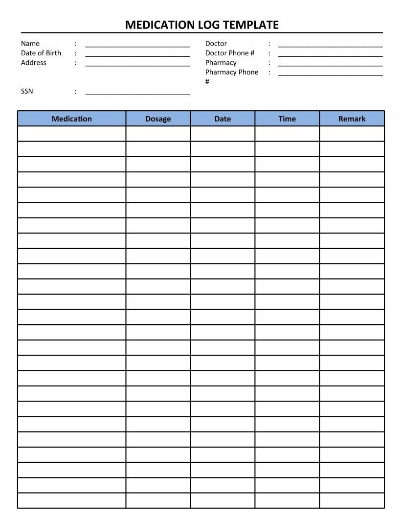 Blank Printable Medication Chart | Medication Chart, Medication pertaining to Free Printable Medication Log Sheet