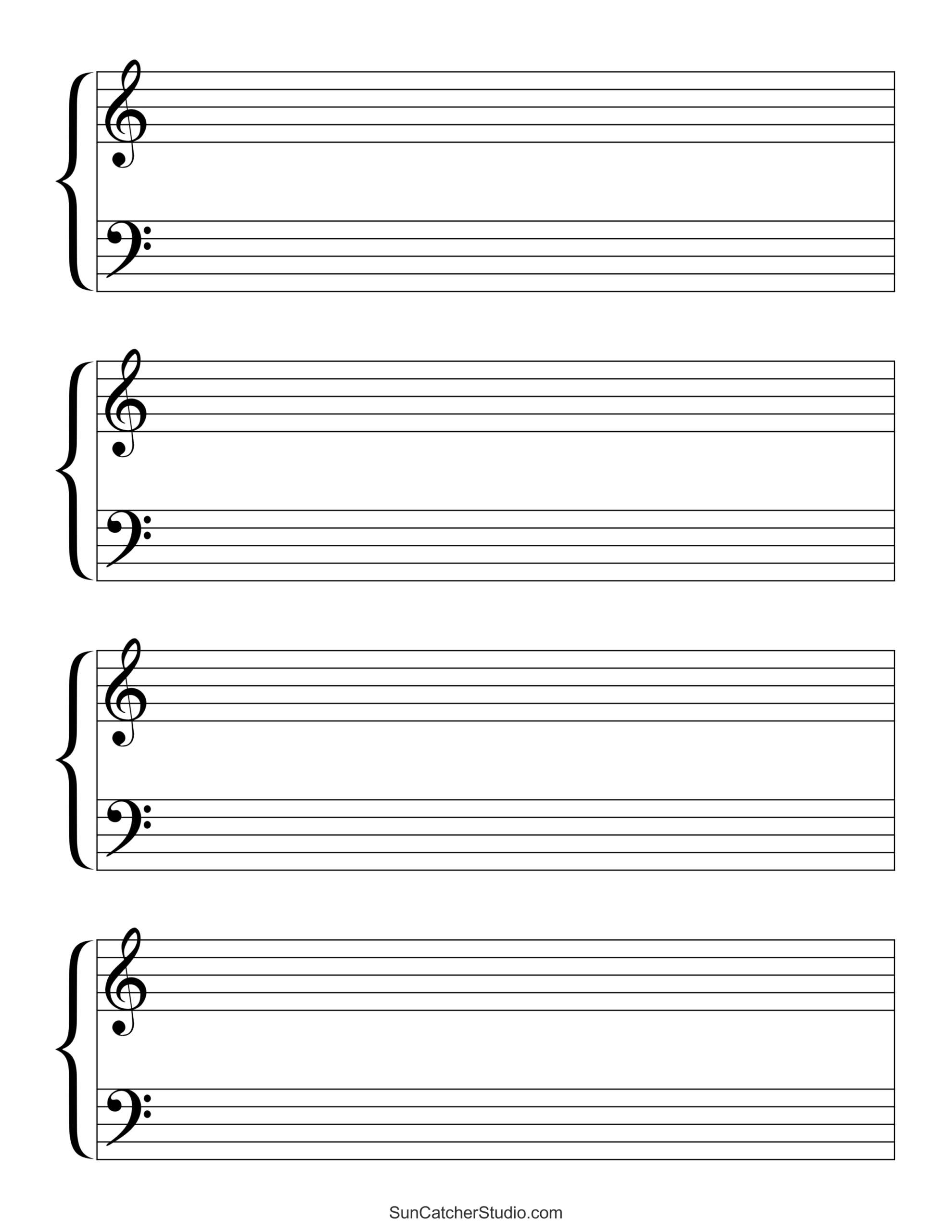 Blank Sheet Music (Free Printable Staff Paper) – Diy Projects for Free Printable Staff Paper