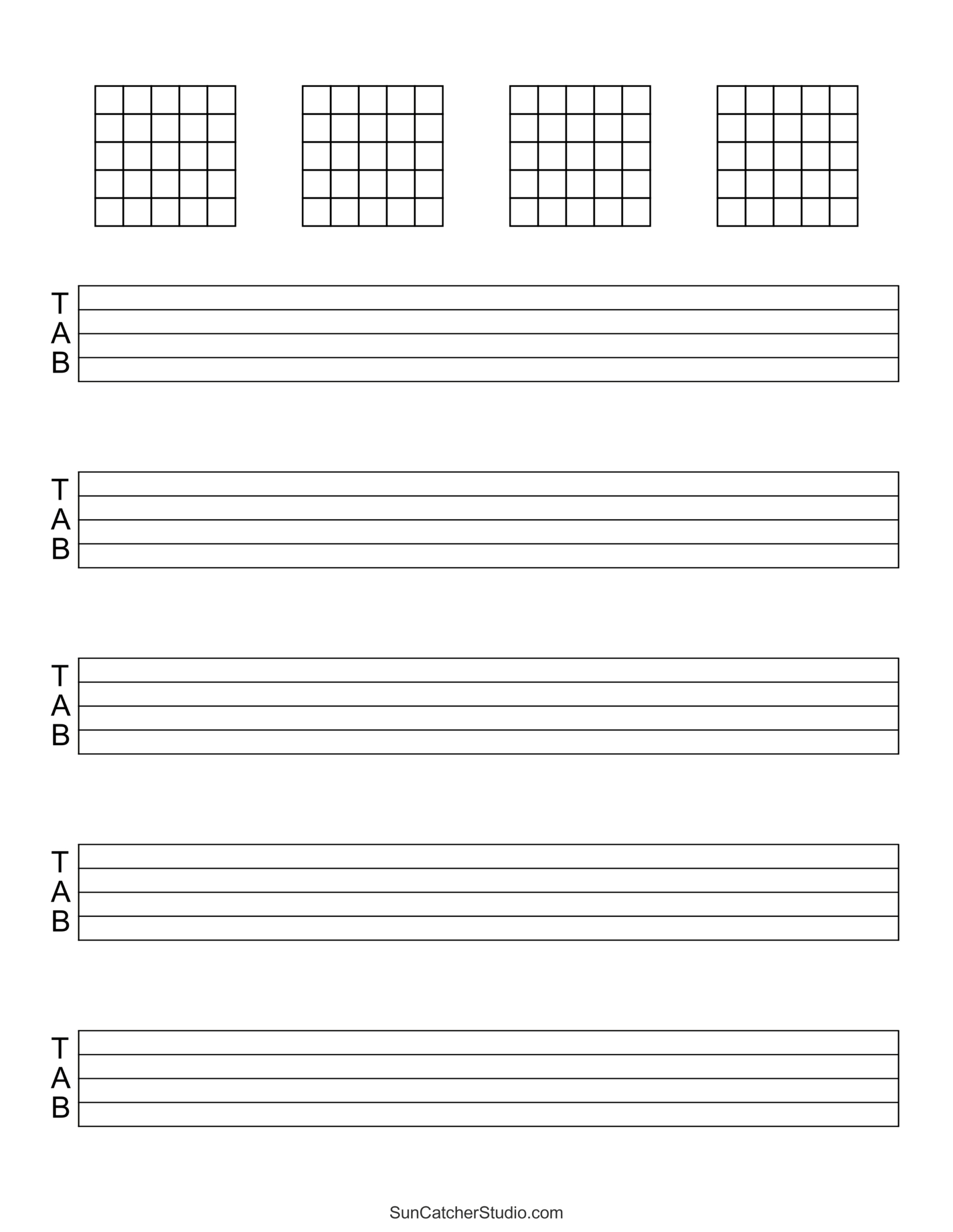 Blank Sheet Music (Free Printable Staff Paper) – Diy Projects in Free Printable Guitar Music