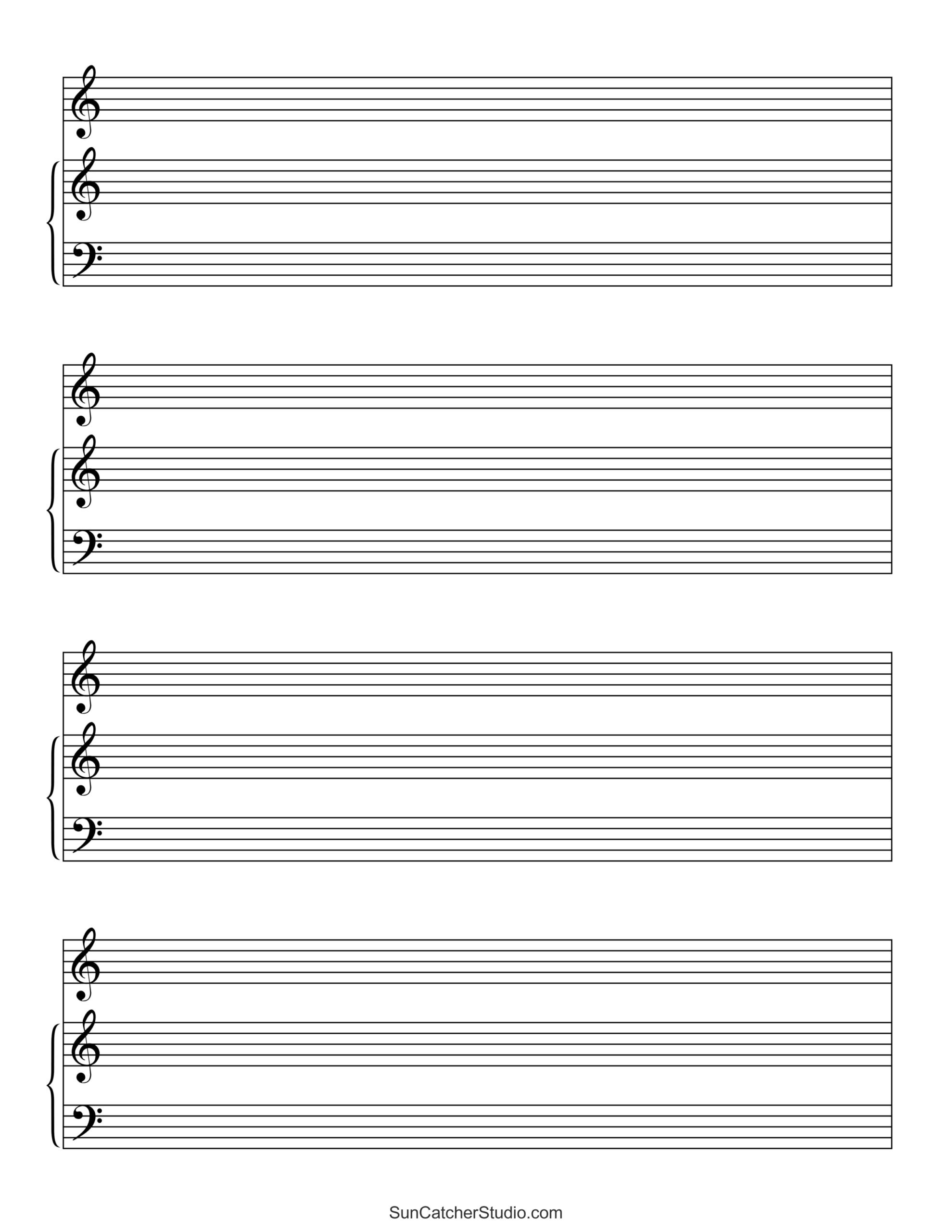 Blank Sheet Music (Free Printable Staff Paper) – Diy Projects in Free Printable Sheet Music for Voice and Piano