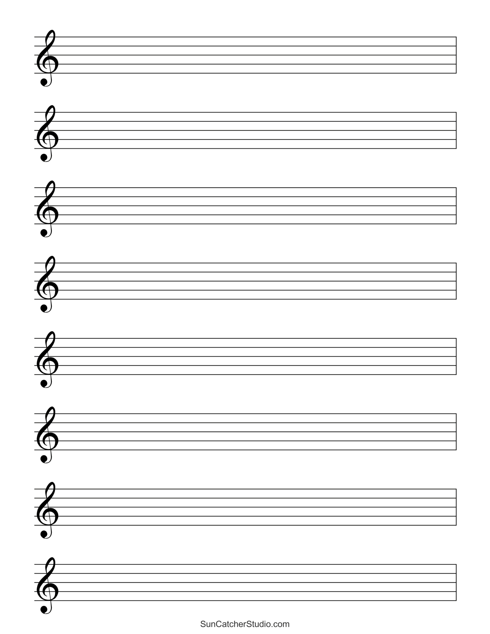 Blank Sheet Music (Free Printable Staff Paper) – Diy Projects with Free Printable Grand Staff Paper