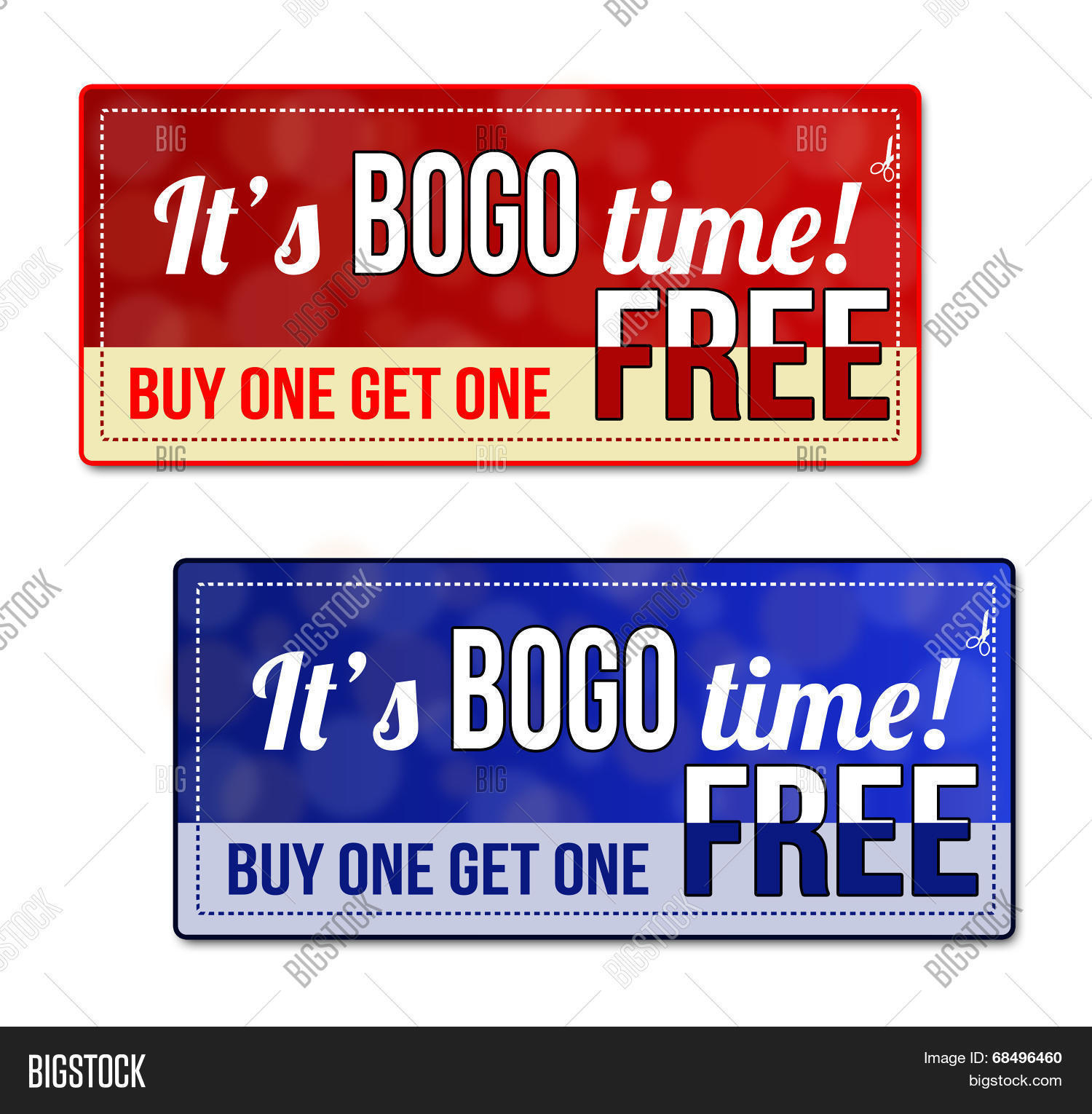 Bogo Coupon, Voucher Vector &amp;amp; Photo (Free Trial) | Bigstock with regard to Bogo Free Coupons Printable