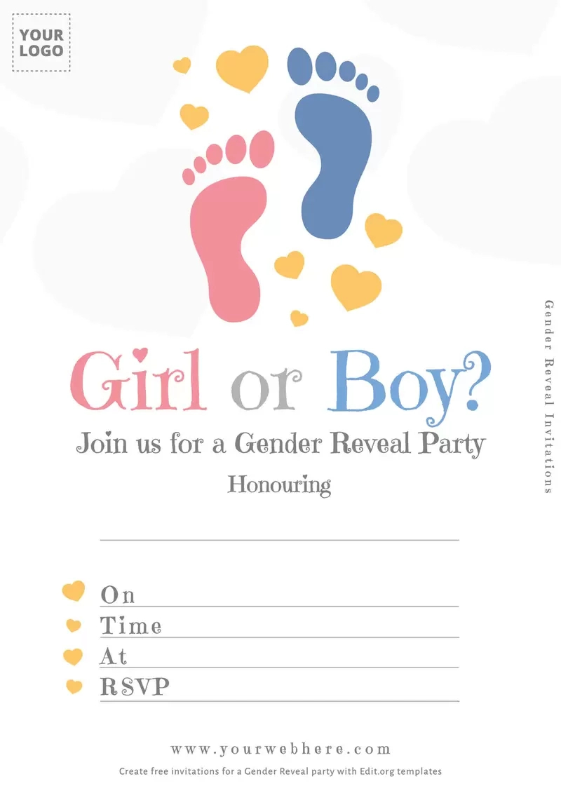 Boy Or Girl? Gender Reveal Invitation Templates inside Free Printable Gender Reveal Templates