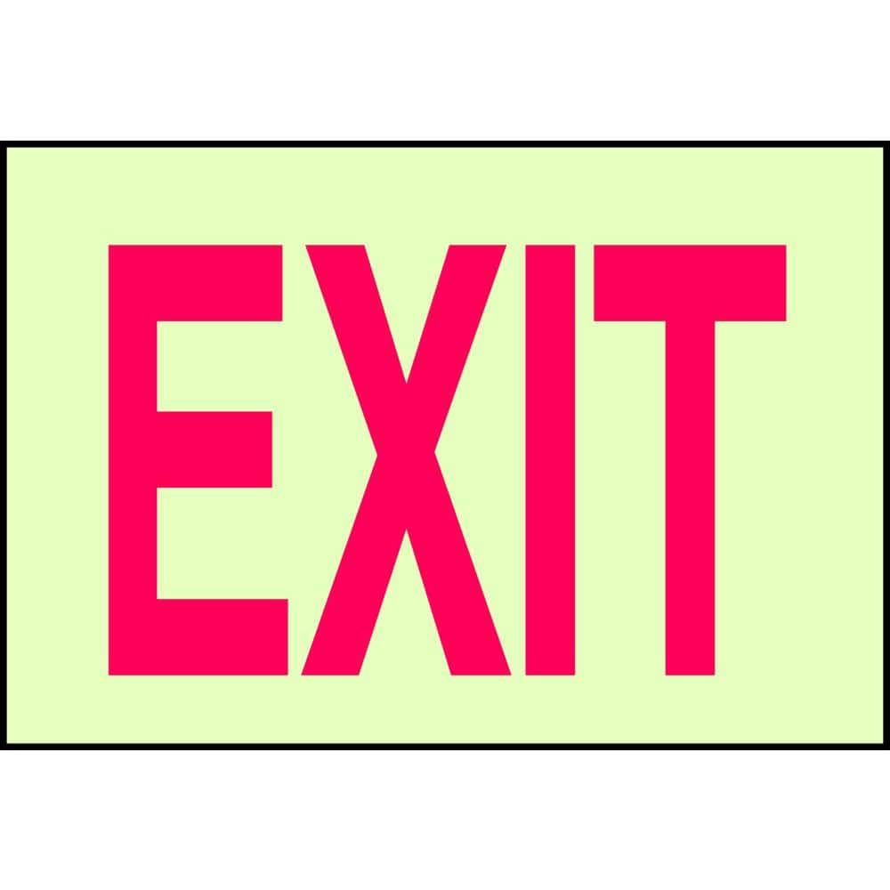 Brady 7 In. X 10 In. Glow-In-The-Dark Self-Stick Polyester Exit within Free Printable Exit Signs