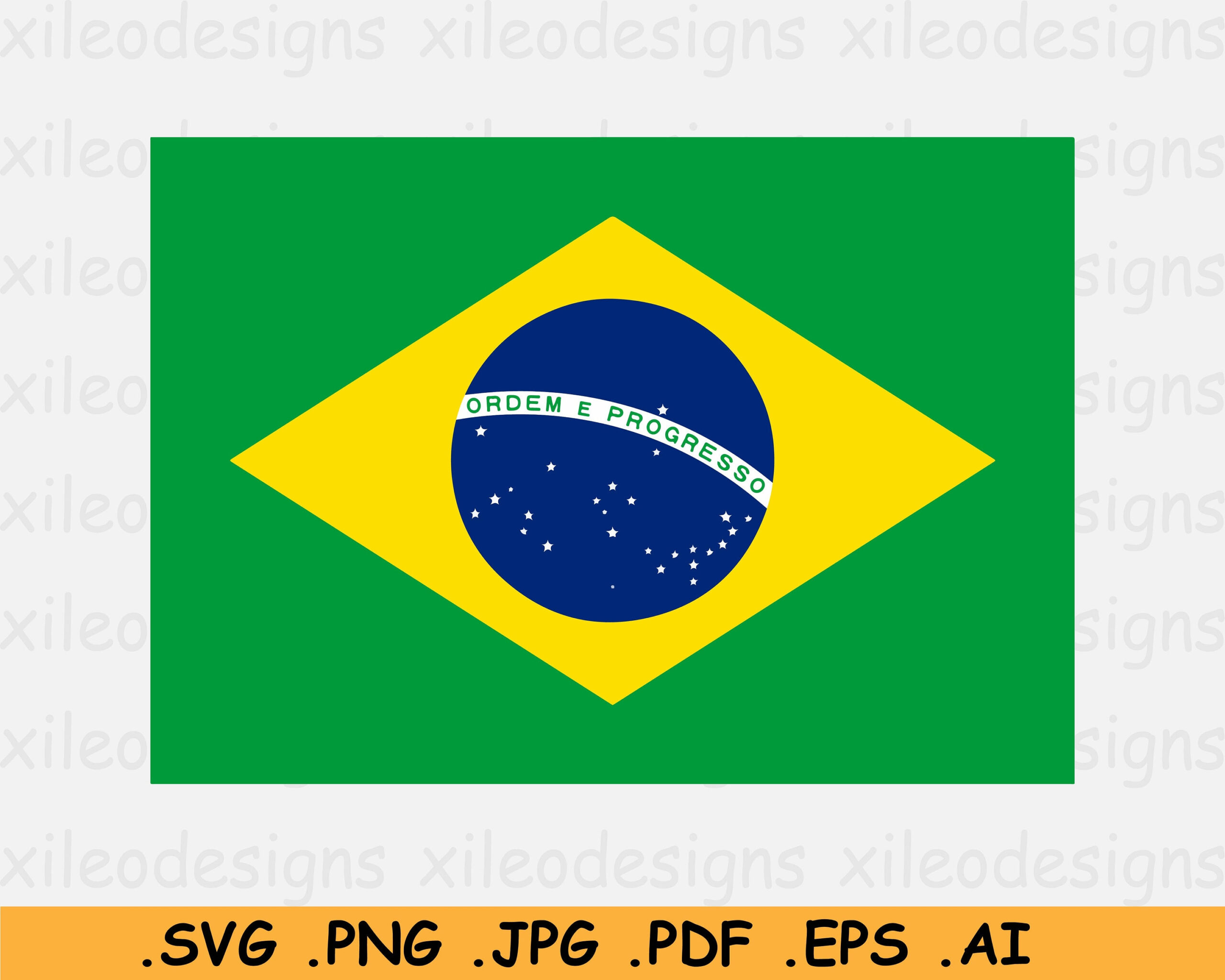 Brasilianische Flagge Svg, Brasilianisches Country National Banner, Cricut Cut Datei, Digital Download, Clipart Vektor Grafik - Eps Ai Png Jpg Pdf inside Free Printable Brazil Flag