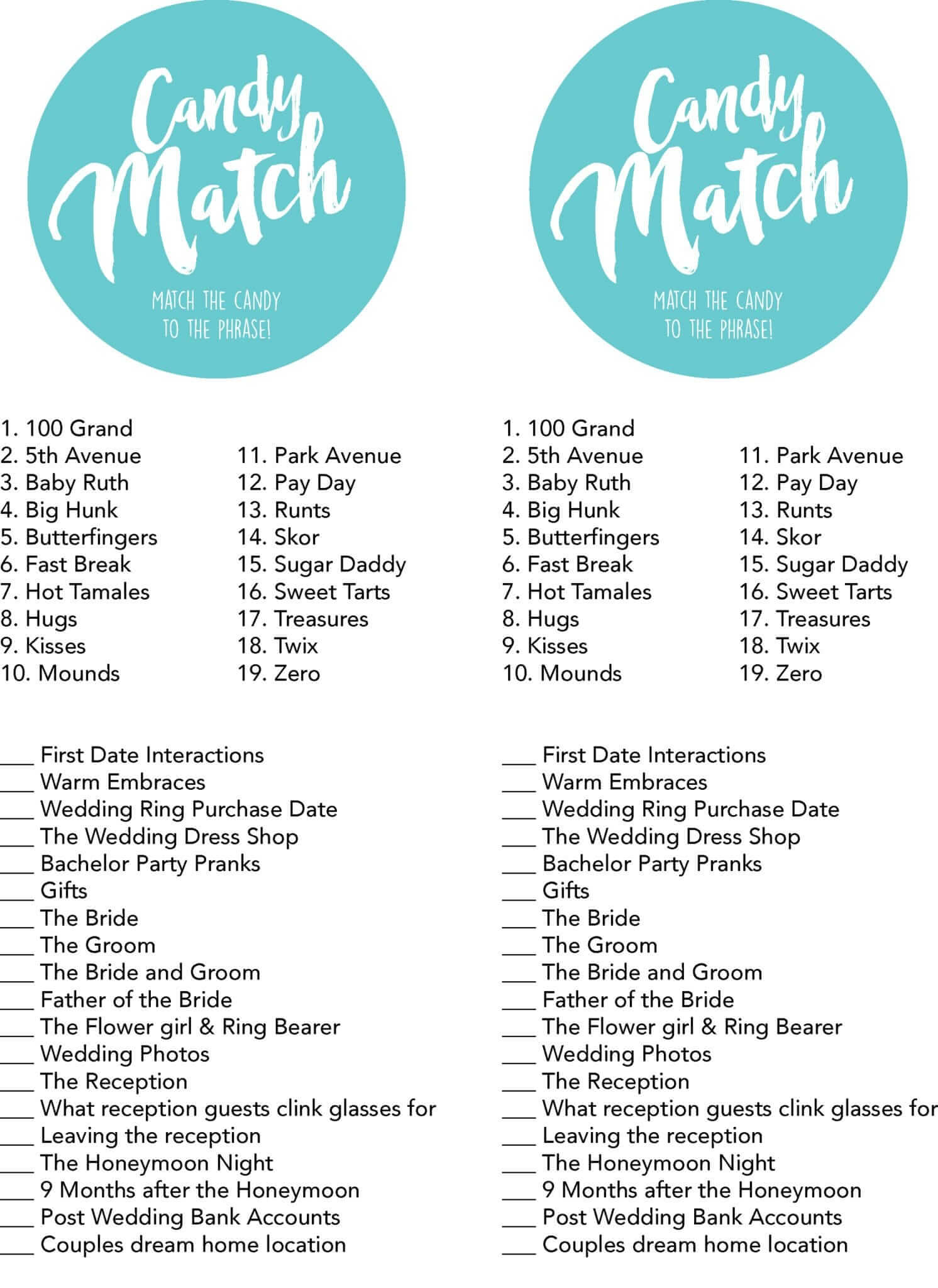 Bridal Shower Games Free Printables - Lou Lou Girls regarding Free Printable Bridal Shower Games