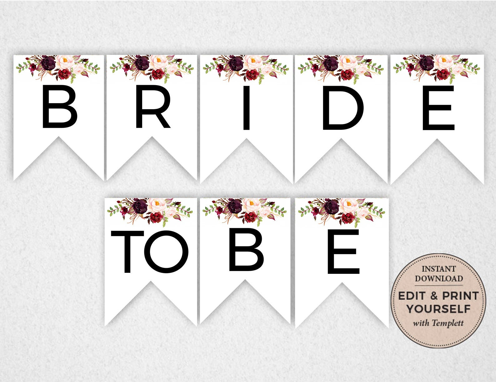 Bride To Be Banner, Editable Banner, Bride To Be, Bridal Shower inside Free Bridal Shower Printable Decorations