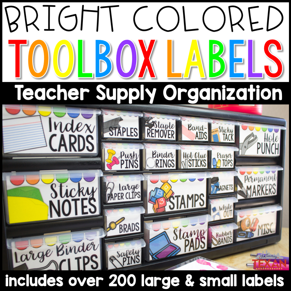 Bright Teacher Toolbox Labels (Editable Template Included) - The Teaching  Texan regarding Free Printable Teacher Toolbox Labels