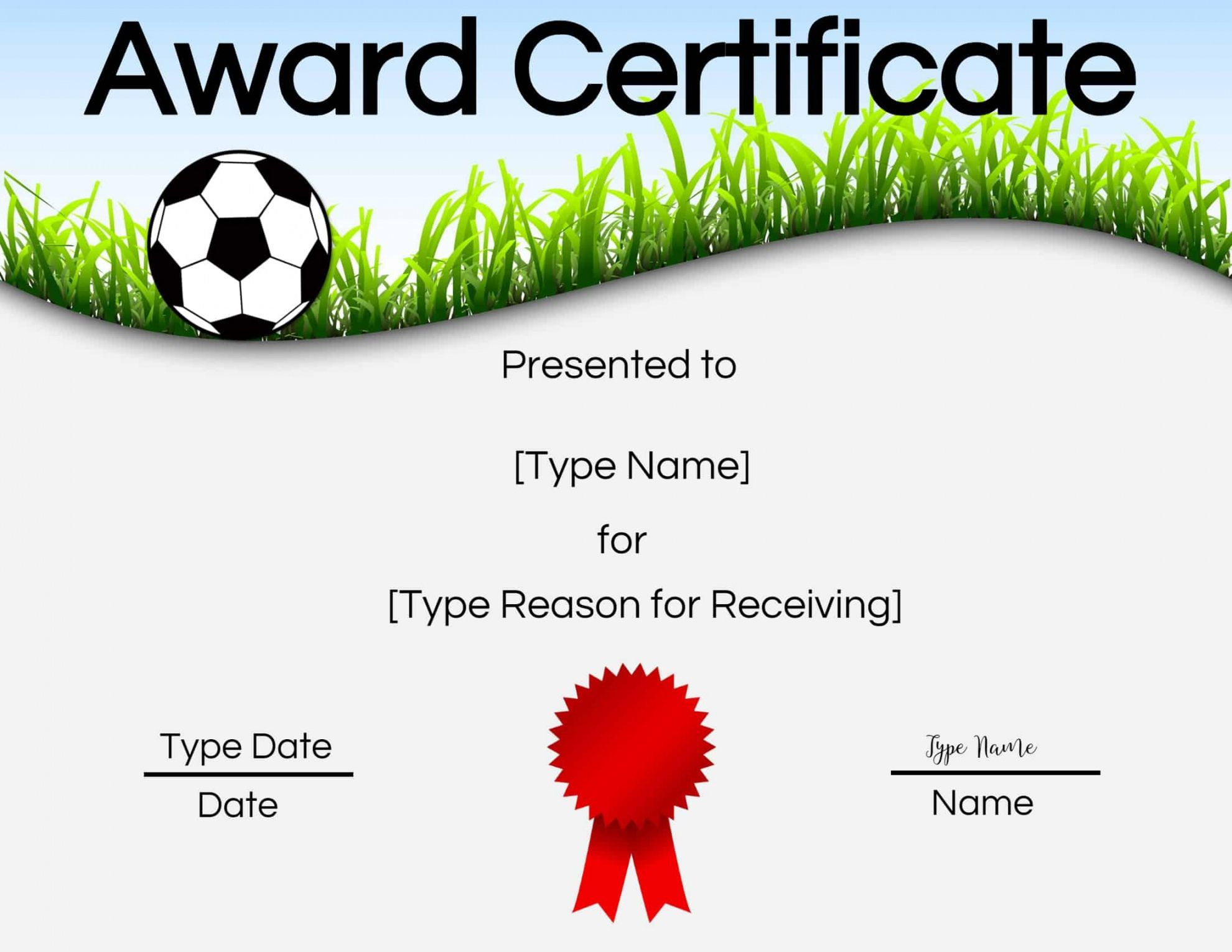 Browse Our Sample Of Coach Of The Year Certificate Template for Free Printable Soccer Certificate Templates