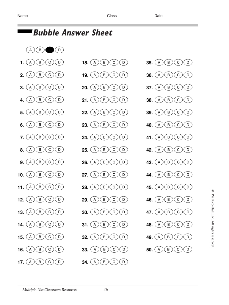 Bubble Sheet Generator - Fill Online, Printable, Fillable, Blank with regard to Free Printable Bubble Answer Sheets