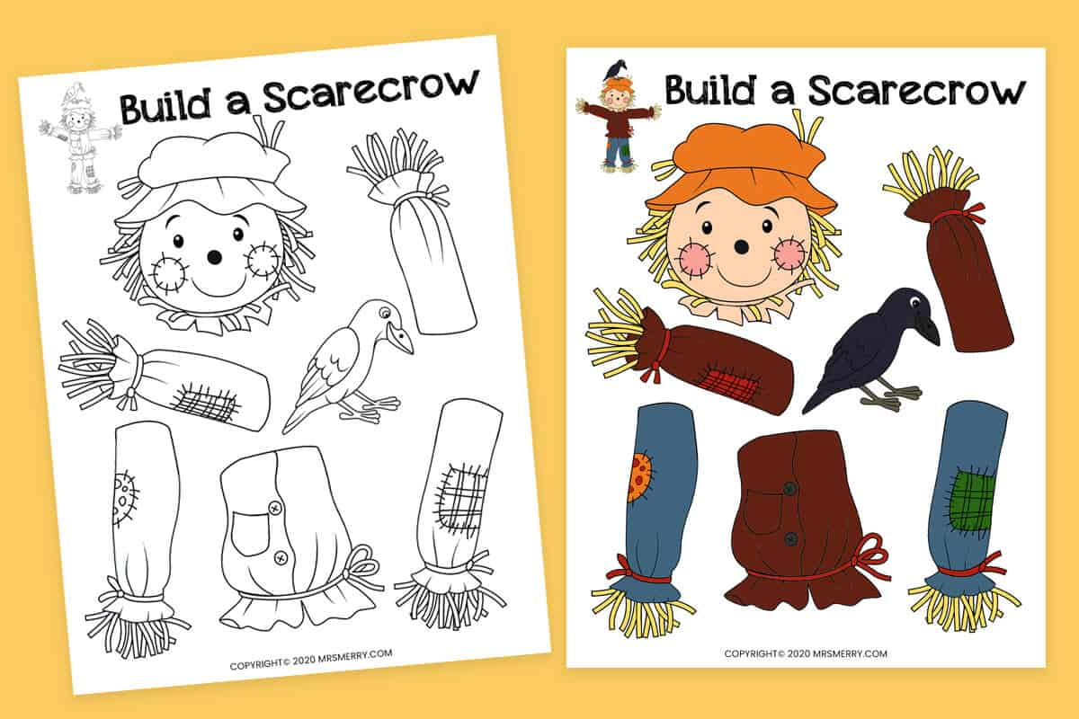 Build A Scarecrow Printable Fall Kids Activity | Mrs. Merry regarding Free Scarecrow Template Printable