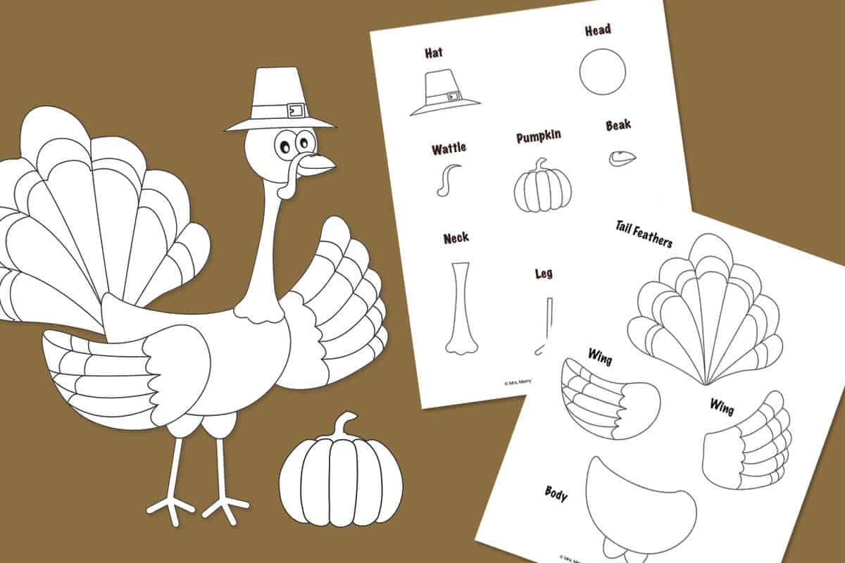 Build A Turkey - Thanksgiving Kid Craft | Mrs. Merry throughout Free Printable Thanksgiving Crafts For Kids