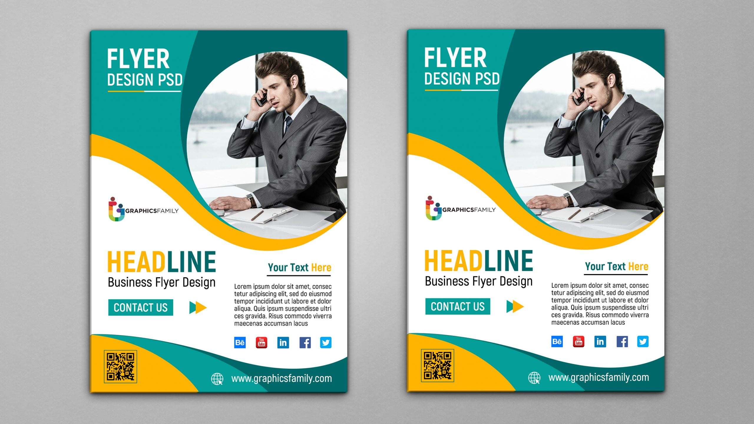 Business Flyer Template Design Psd – Graphicsfamily for Free Printable Business Flyers