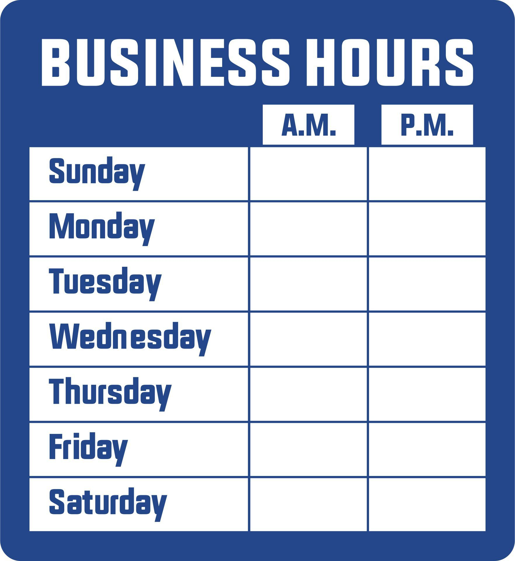 Business Hours Sign Template - 10 Free Pdf Printables | Printablee pertaining to Free Printable Business Hours Sign