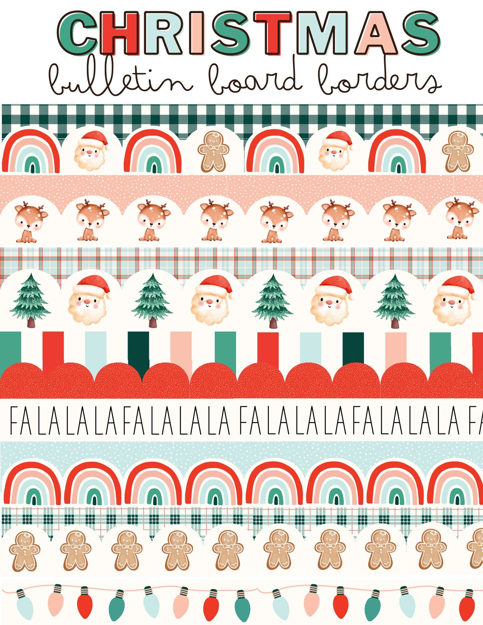 Buy Modern Christmas Bulletin Board Borders Online In India - Etsy for Free Printable Christmas Bulletin Board Borders