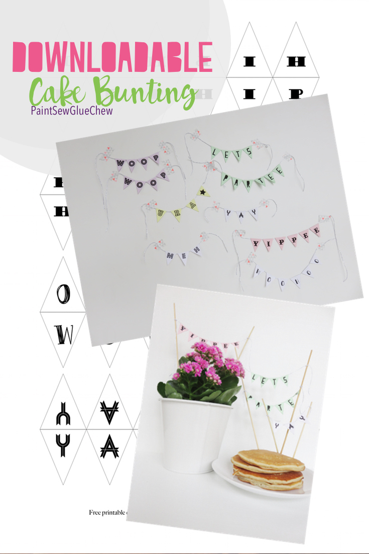 Cake Bunting Free Printable Download - Paintsewgluechew intended for Free Printable Cake Bunting Template