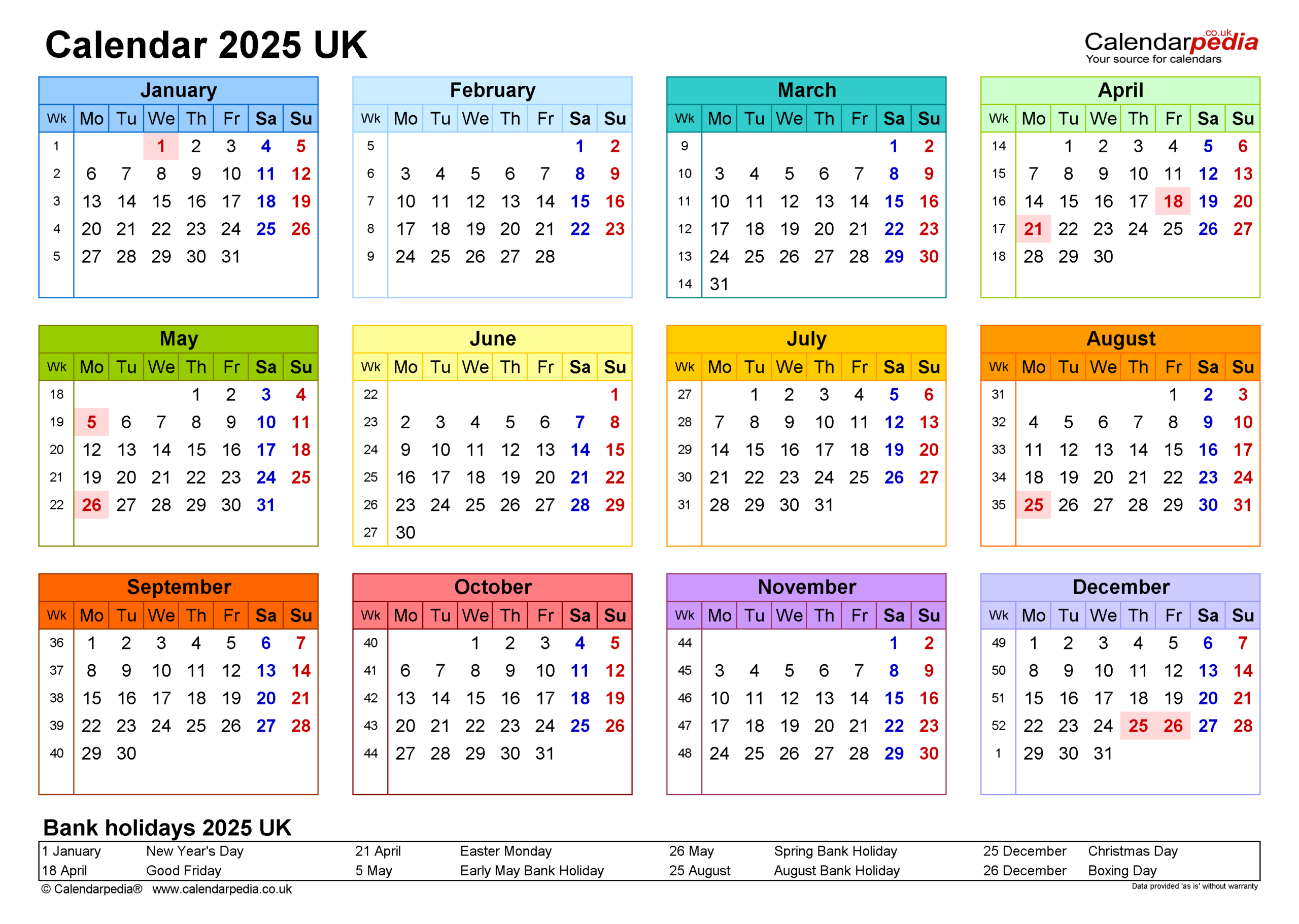 Calendar 2025 (Uk) - Free Printable Pdf Templates inside Free Printable Pocket Planner 2025