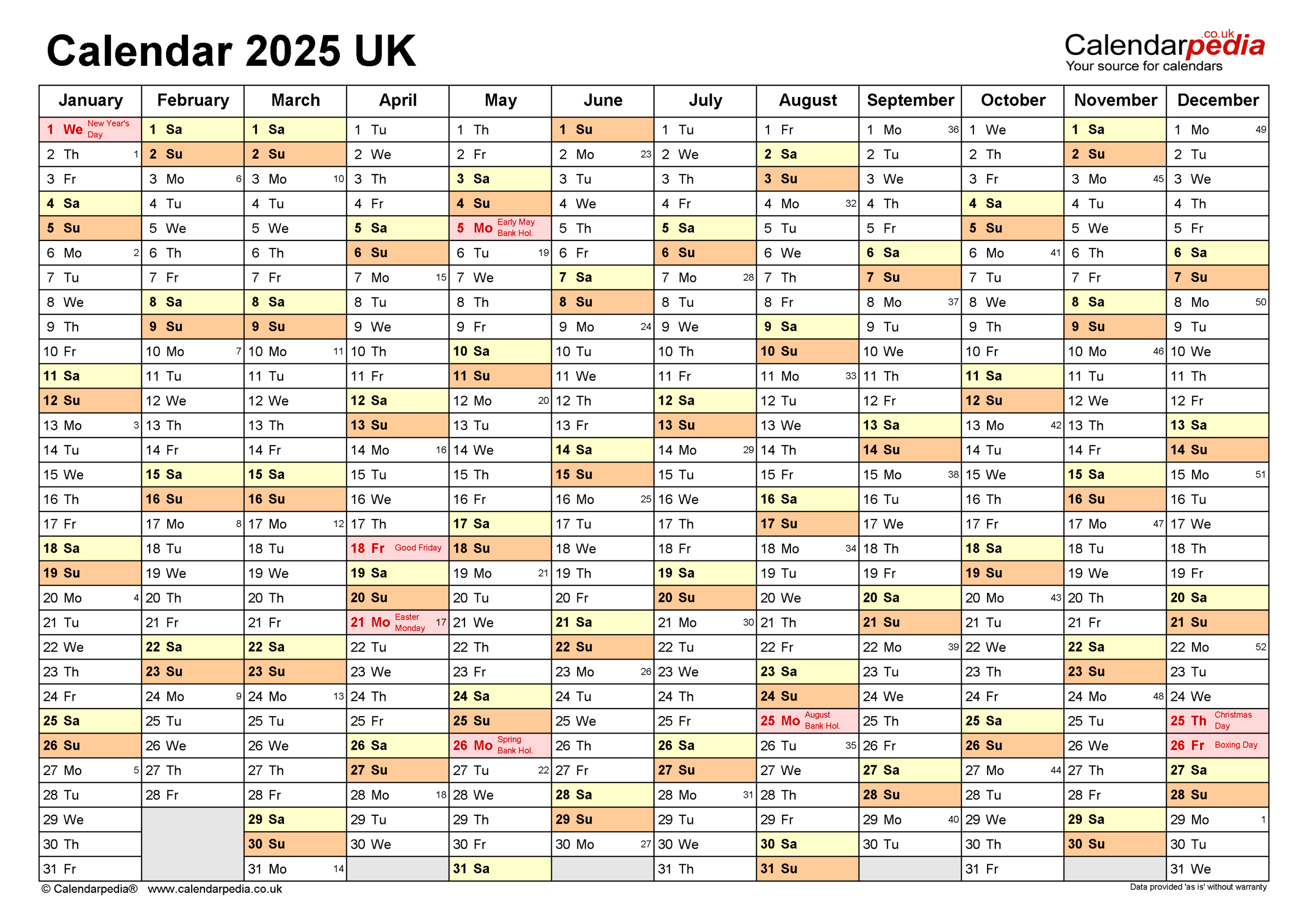 Calendar 2025 (Uk) - Free Printable Pdf Templates with Free Printable Planner 2025