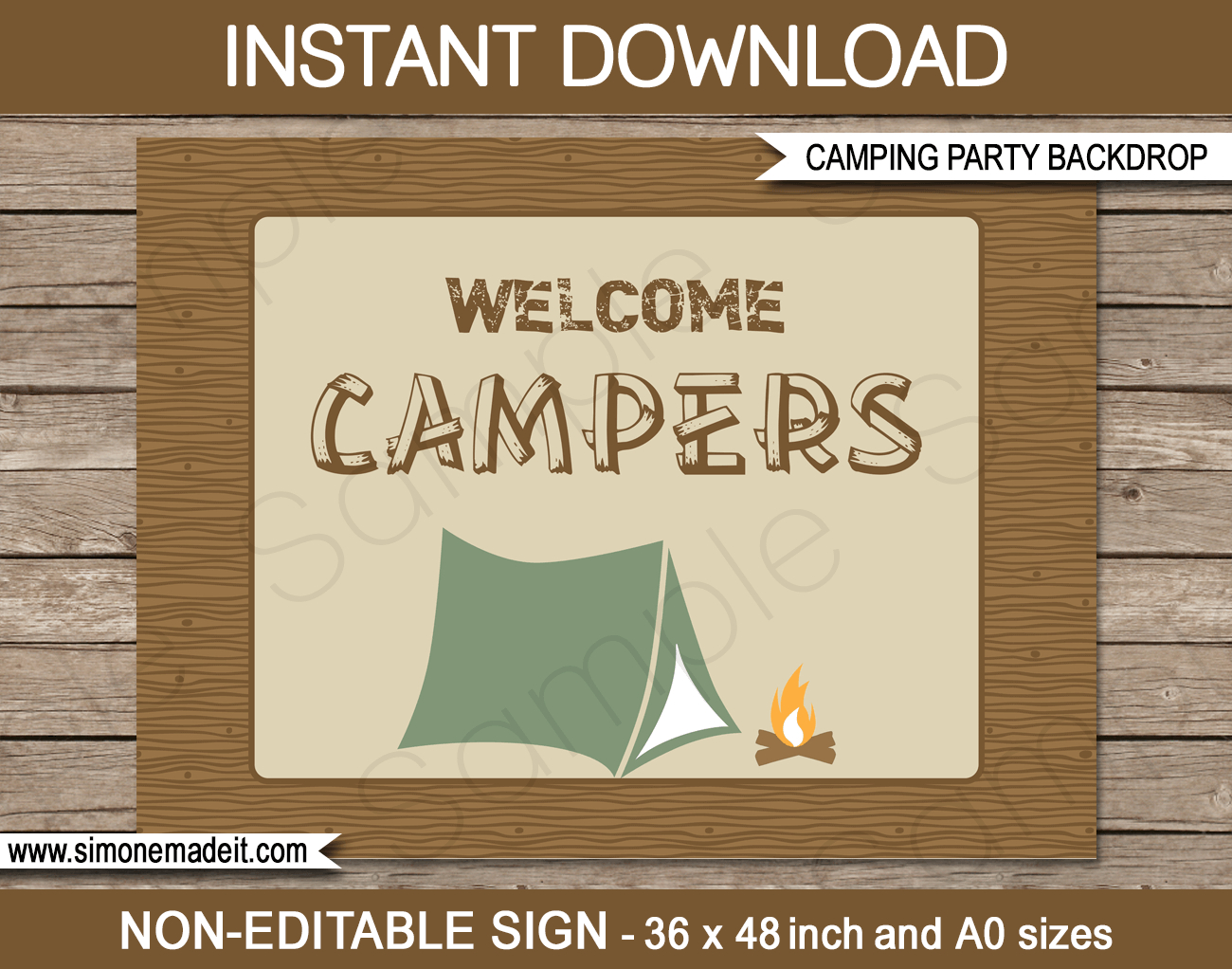 Camping Party Printables, Invitations &amp;amp; Decorations intended for Free Camping Party Printables