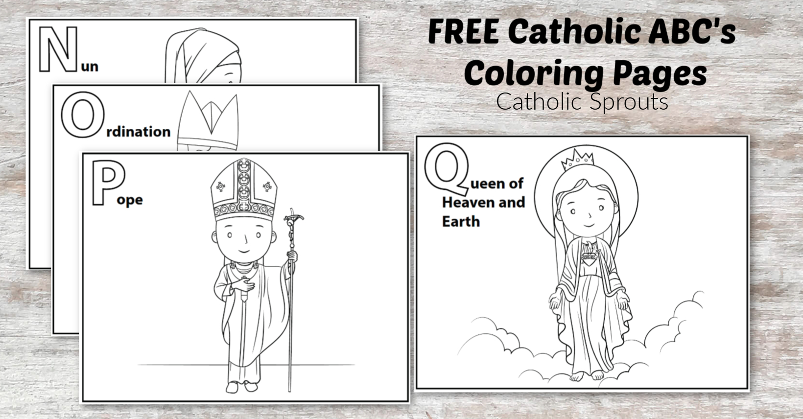 Catholic Abc'S Coloring Pages (New And Improved) - Catholic Sprouts intended for Free Catholic Coloring Pages Printables