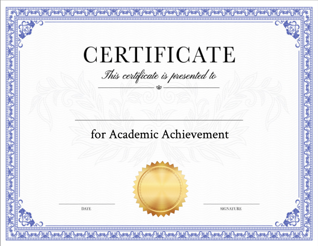 Certificate Of Achievement Templates - Simplecert inside Free Printable Blank Certificates Of Achievement