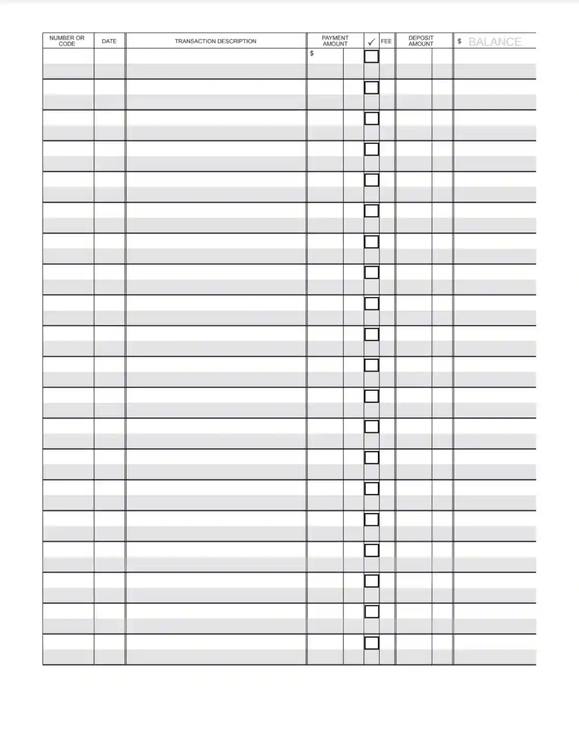 Check Register Template ≡ Fill Out Printable Pdf Forms Online intended for Free Printable Check Register Templates