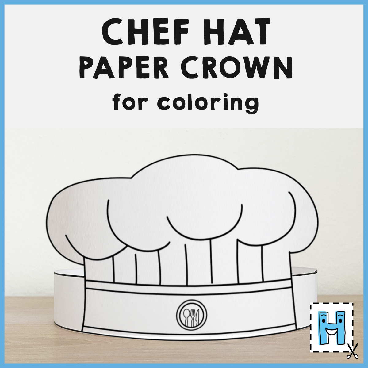 Chef Hat Cook Paper Crown Printable Coloring Craft Activity For with regard to Free Printable Chef Hat Pattern