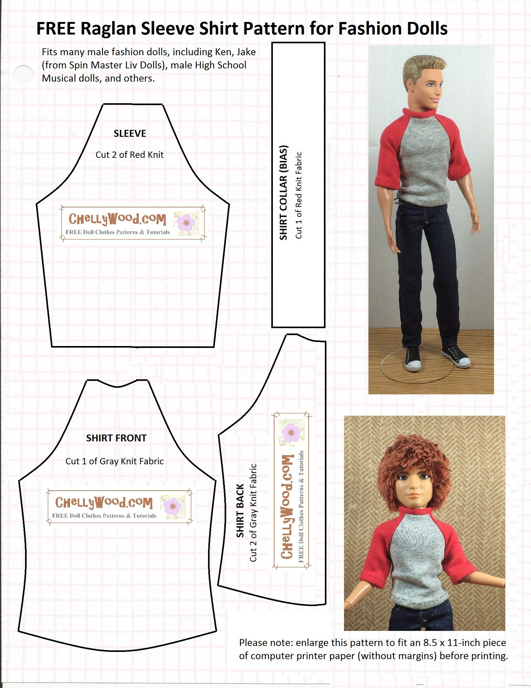 Chellywood Has Free, Printable Sewing Patterns For Lots Of with regard to Ken Clothes Patterns Free Printable