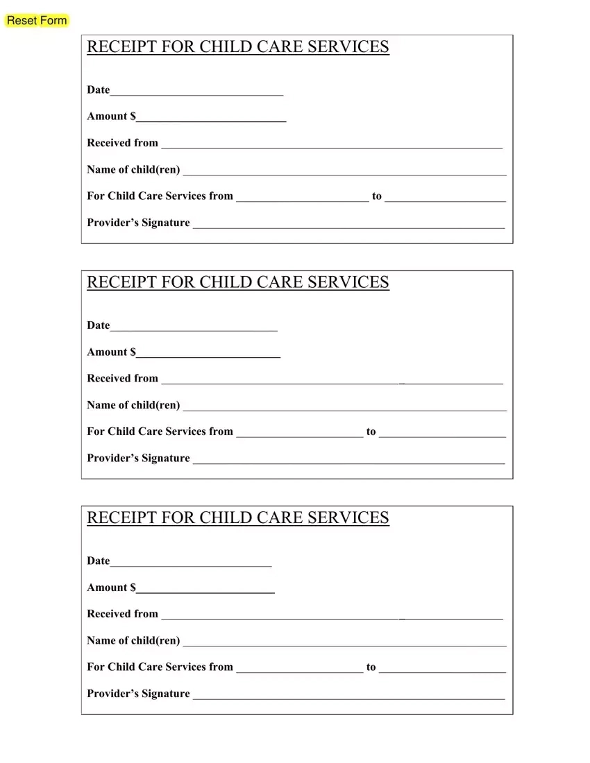 Childcare Receipt ≡ Fill Out Printable Pdf Forms Online inside Free Printable Daycare Receipts