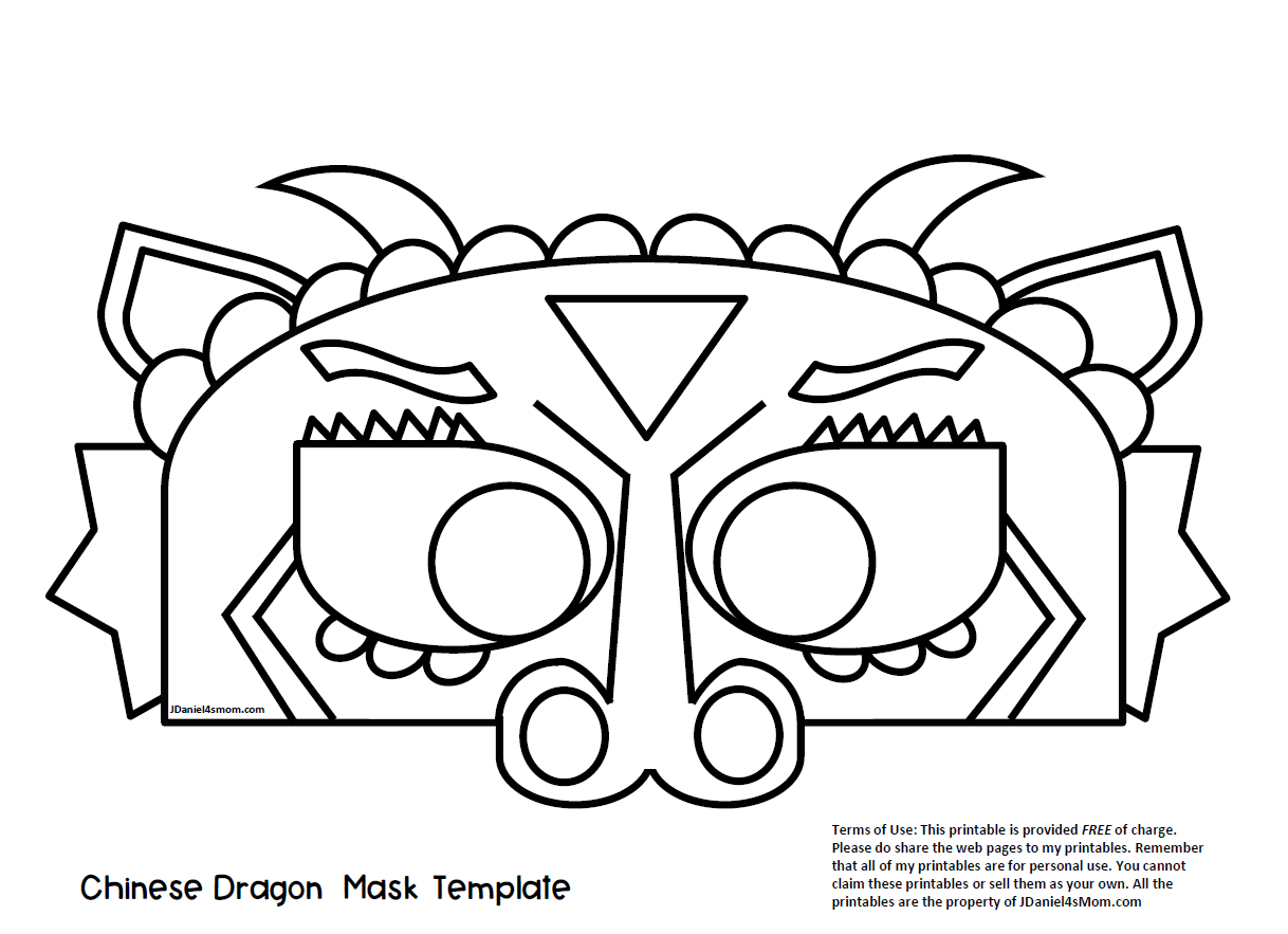 Chinese Dragon Mask Printable Coloring Activity - Jdaniel4S Mom in Dragon Mask Printable Free