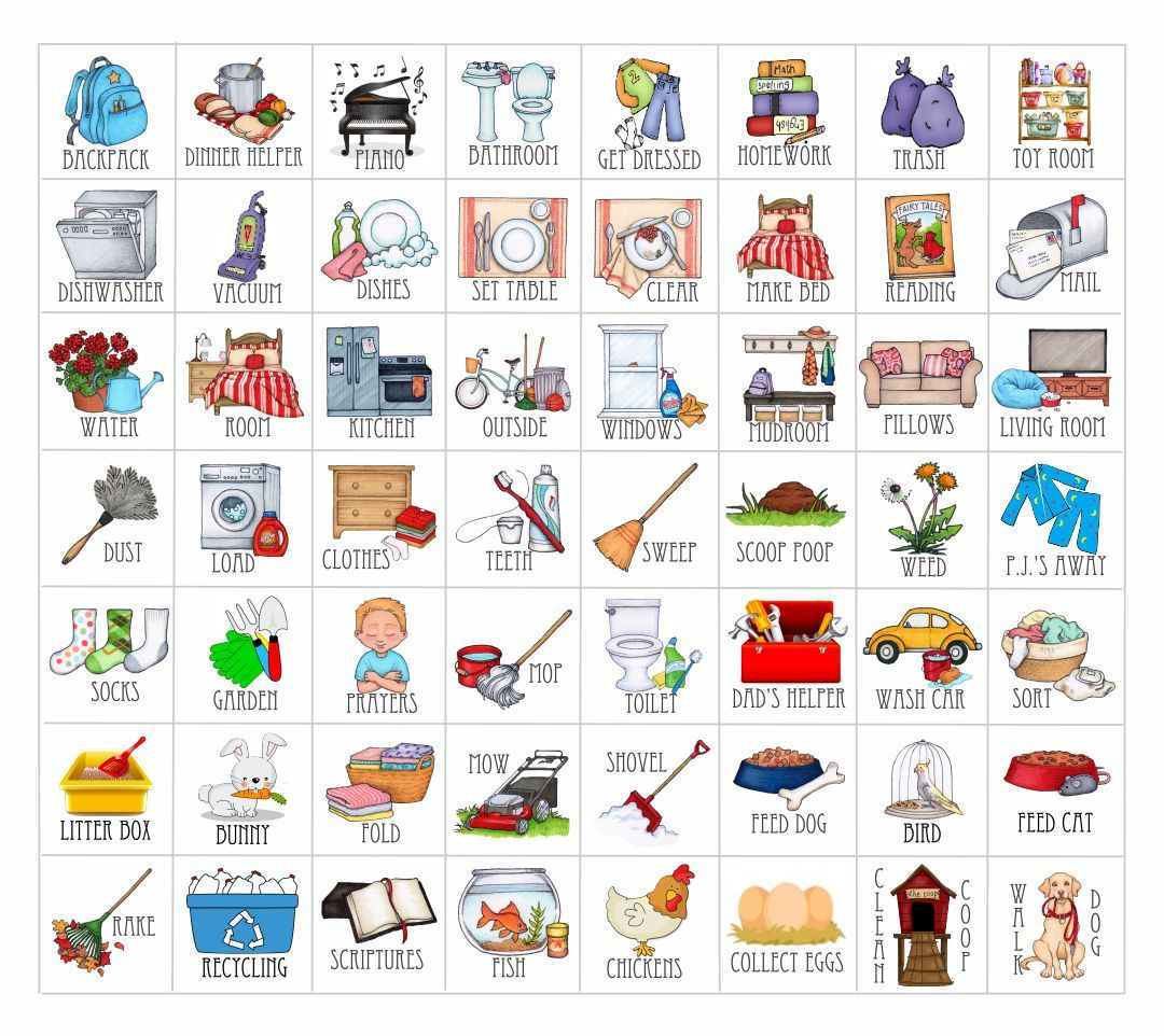 Chore Chart Clip Art | Chore Chart Kids, Chore Chart Pictures in Free Printable Clip Art