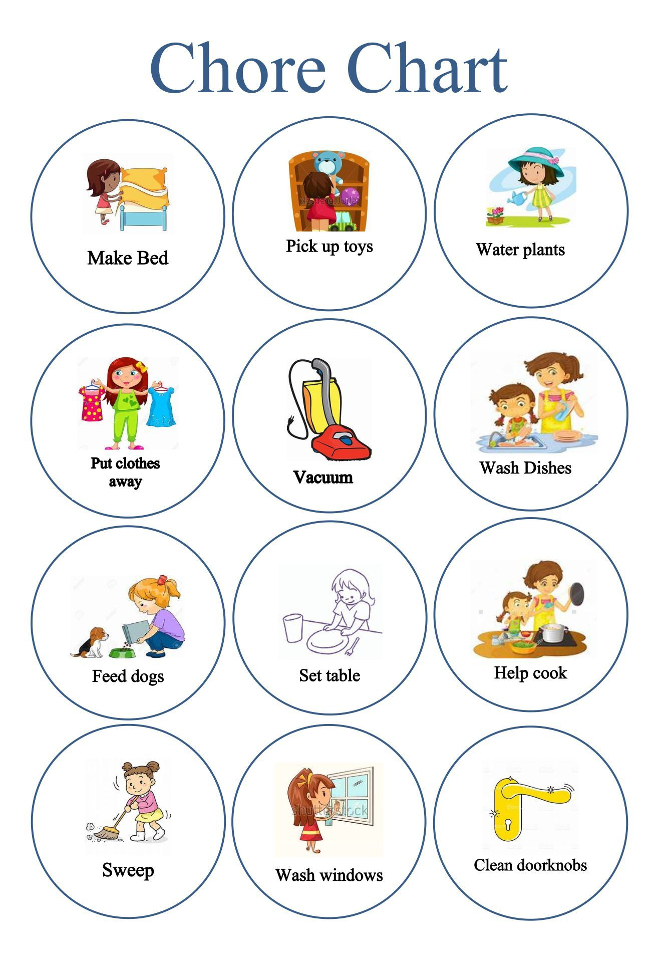 Chore Clip Art - 10 Free Pdf Printables | Printablee | Chore Chart with Free Printable Preschool Clip Art